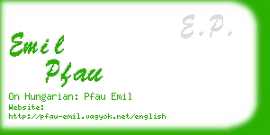 emil pfau business card
